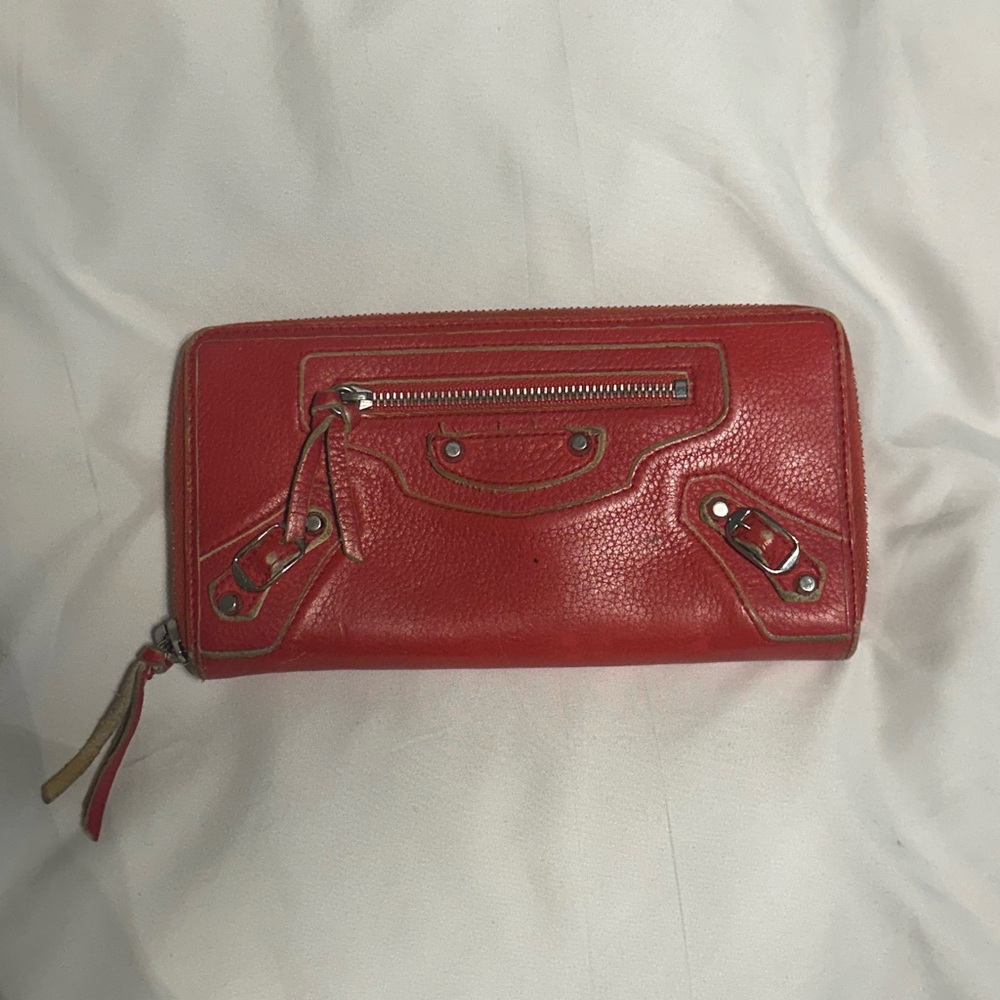 Balenciaga Red Leather Wallet